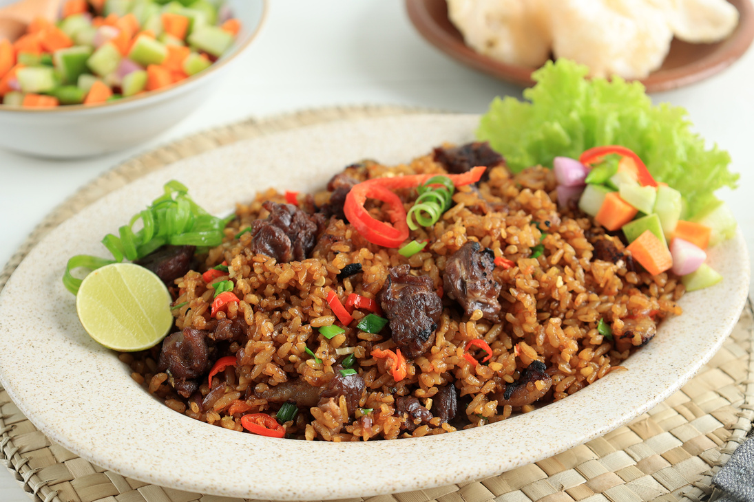 Nasi Goreng Kambing, Spicy Fried Rice with Goat Meat for Ied al